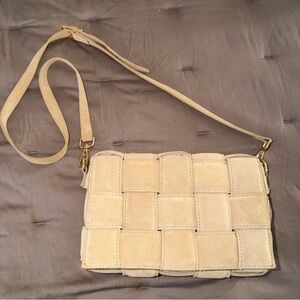 VIOLA CASTELLANI Suede Padded Woven Crossbody